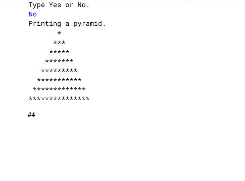 out an upside down pyramid under the first to make the diamond
