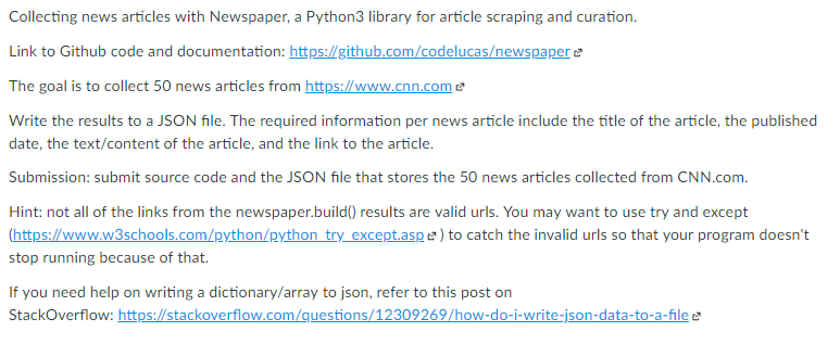  Collecting news articles with Newspaper, a Python3 library for article scraping