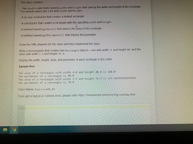 IN JAVA PLS. The class contains Two double data folds named