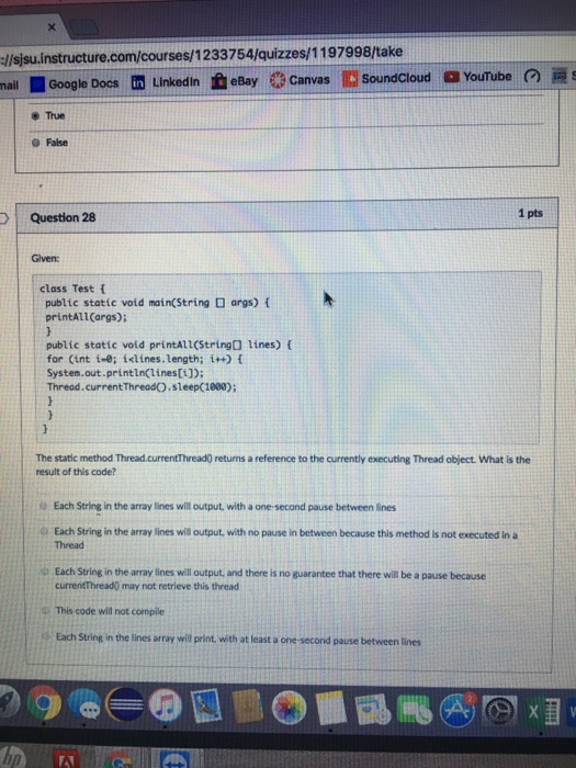  The static method Thread.currentThread() returns a reference to the currently executing