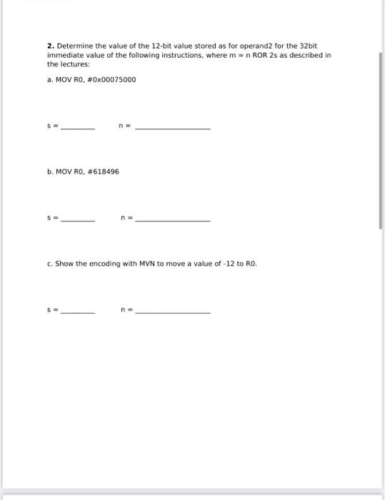 computer organization and assembly language subject 2. Determine the value of
