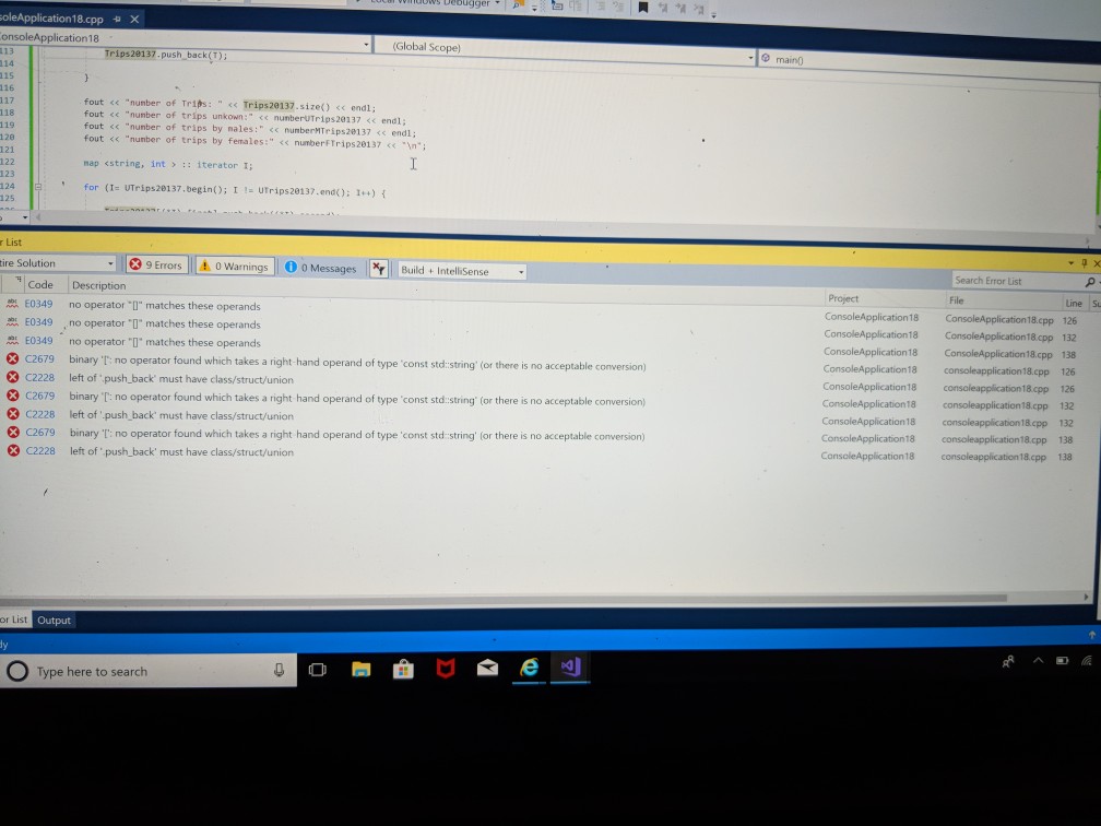 this problem thank you. ConsoleApplication 18 - Microsoft Visual Studio Edit View