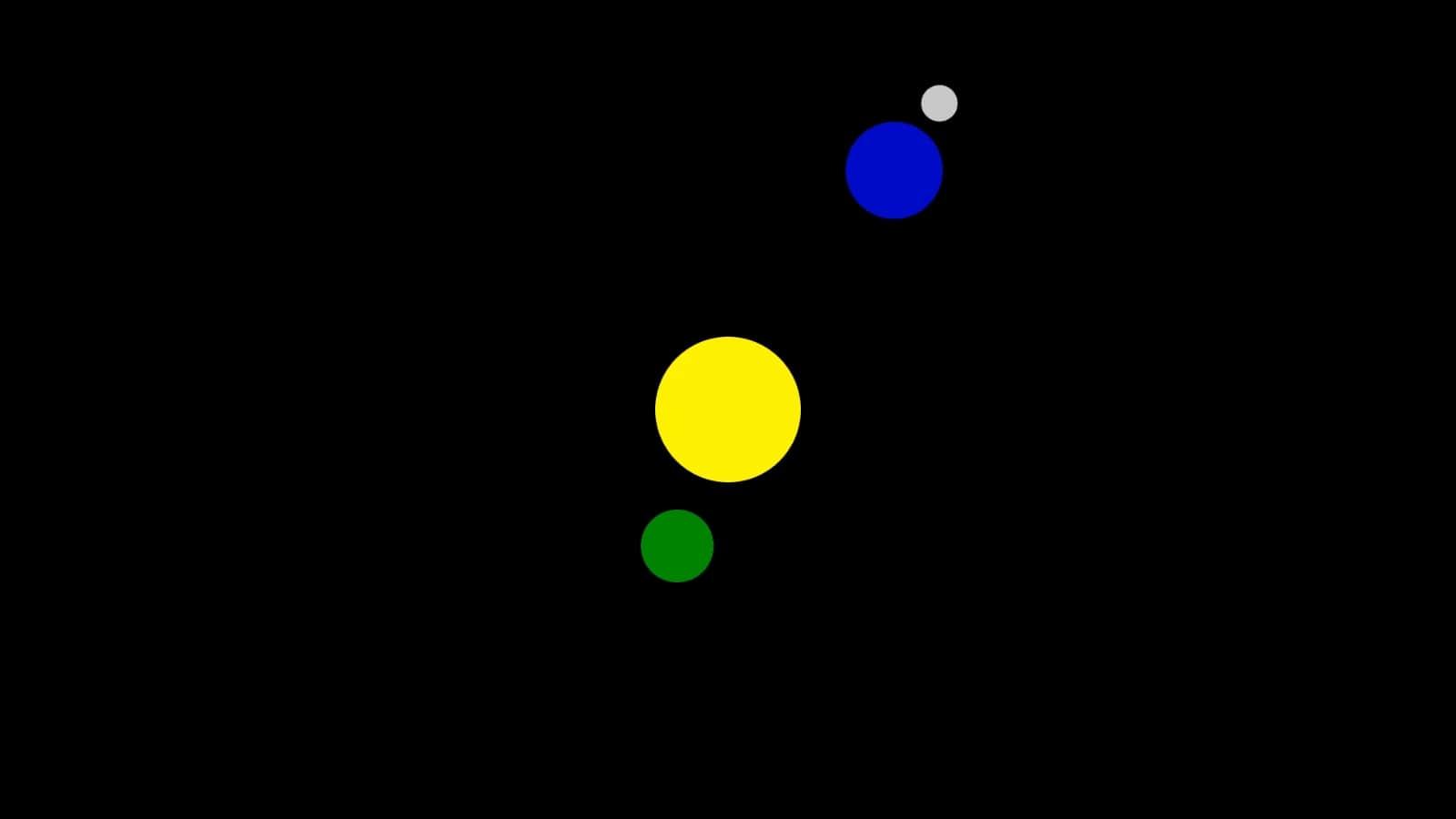 In this problem you should create a solar system, like in