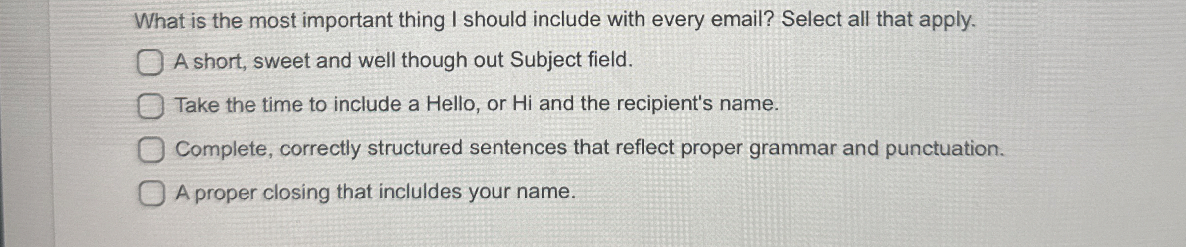  What is the most important thing I should include with every