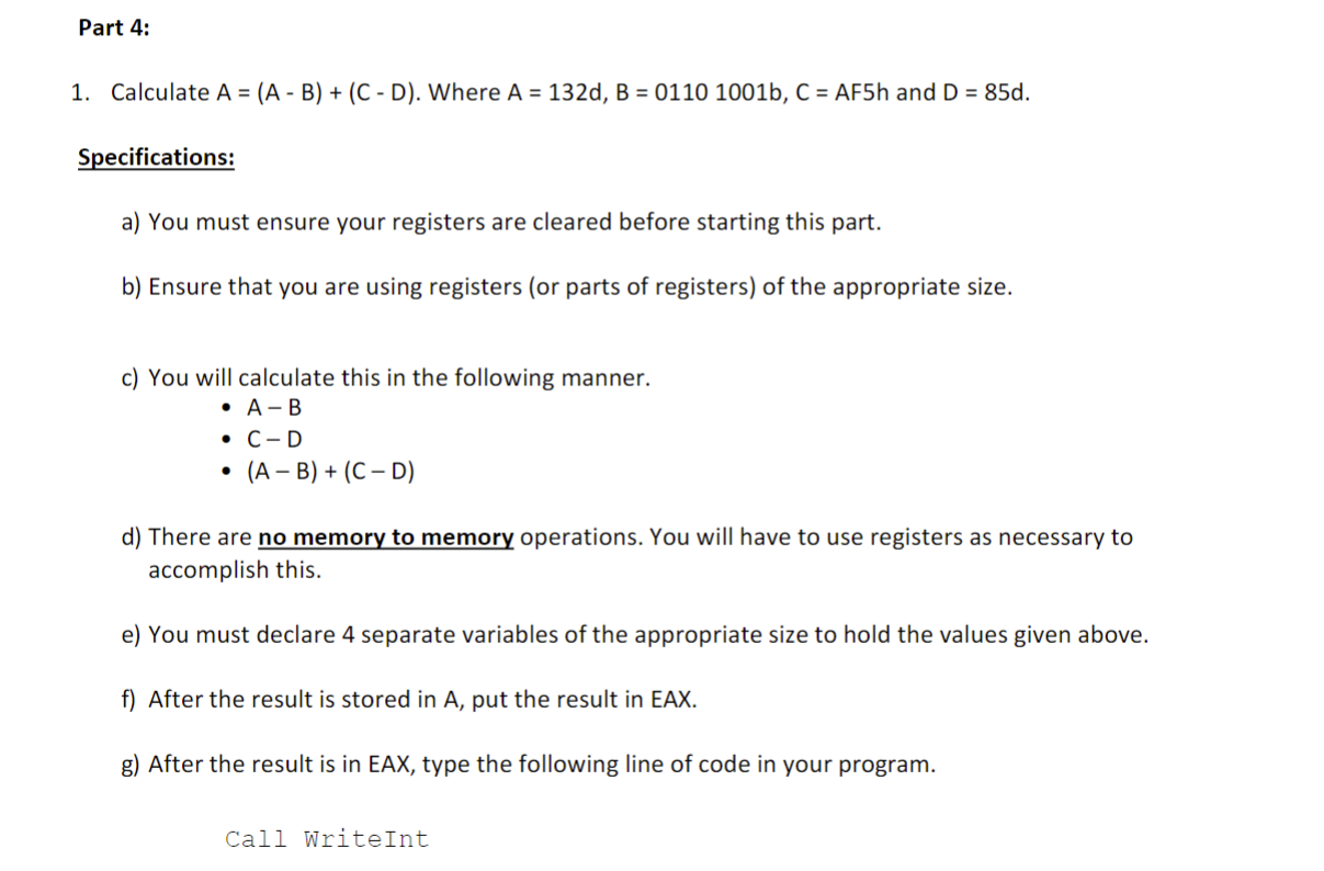 this assignment, no flow char is necessary Point Value : This assignment