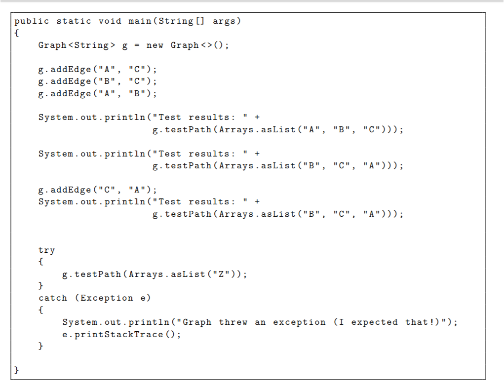 Need a simple exercise with a graph based on an adjacency list.