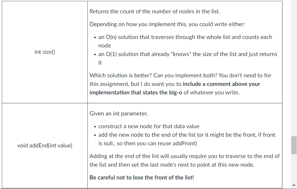  /** * This class allows singly-linked lists to be constructed and