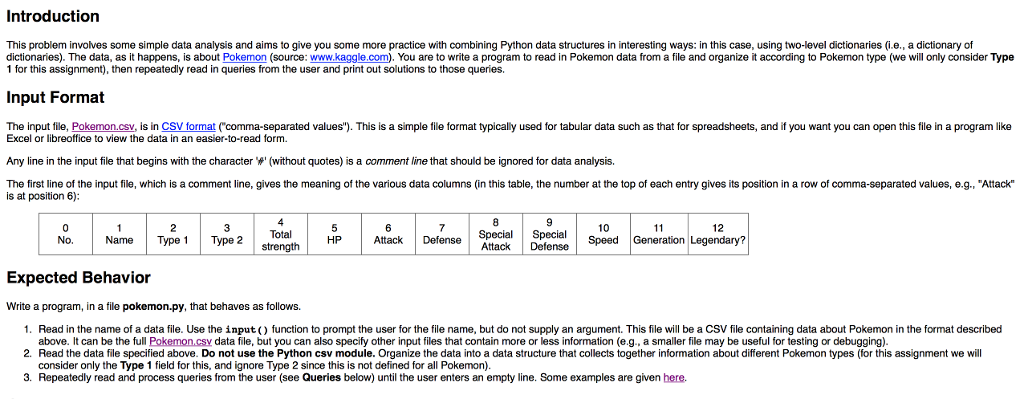  Introduction This problem involves some simple data analysis and aims to