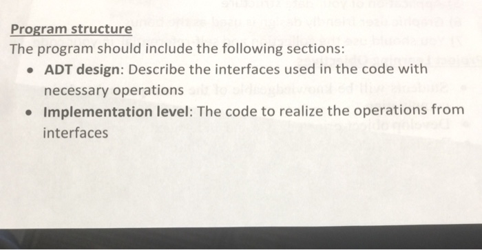 Description You design one data structure not the one or code from