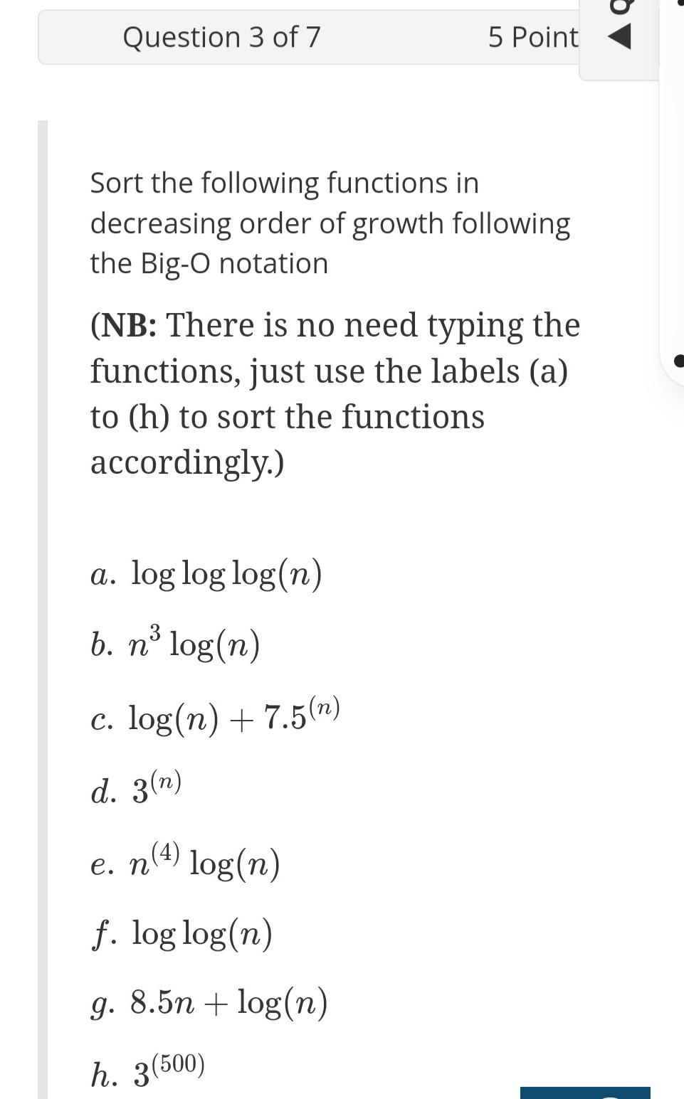 asymptotic (Big-O) analysis. Determine the time complexity of the following algorithm. Briefly