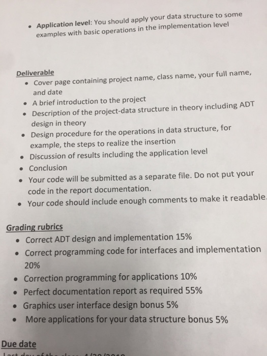 the textbook. In the project, you will develop an object-oriented Java program