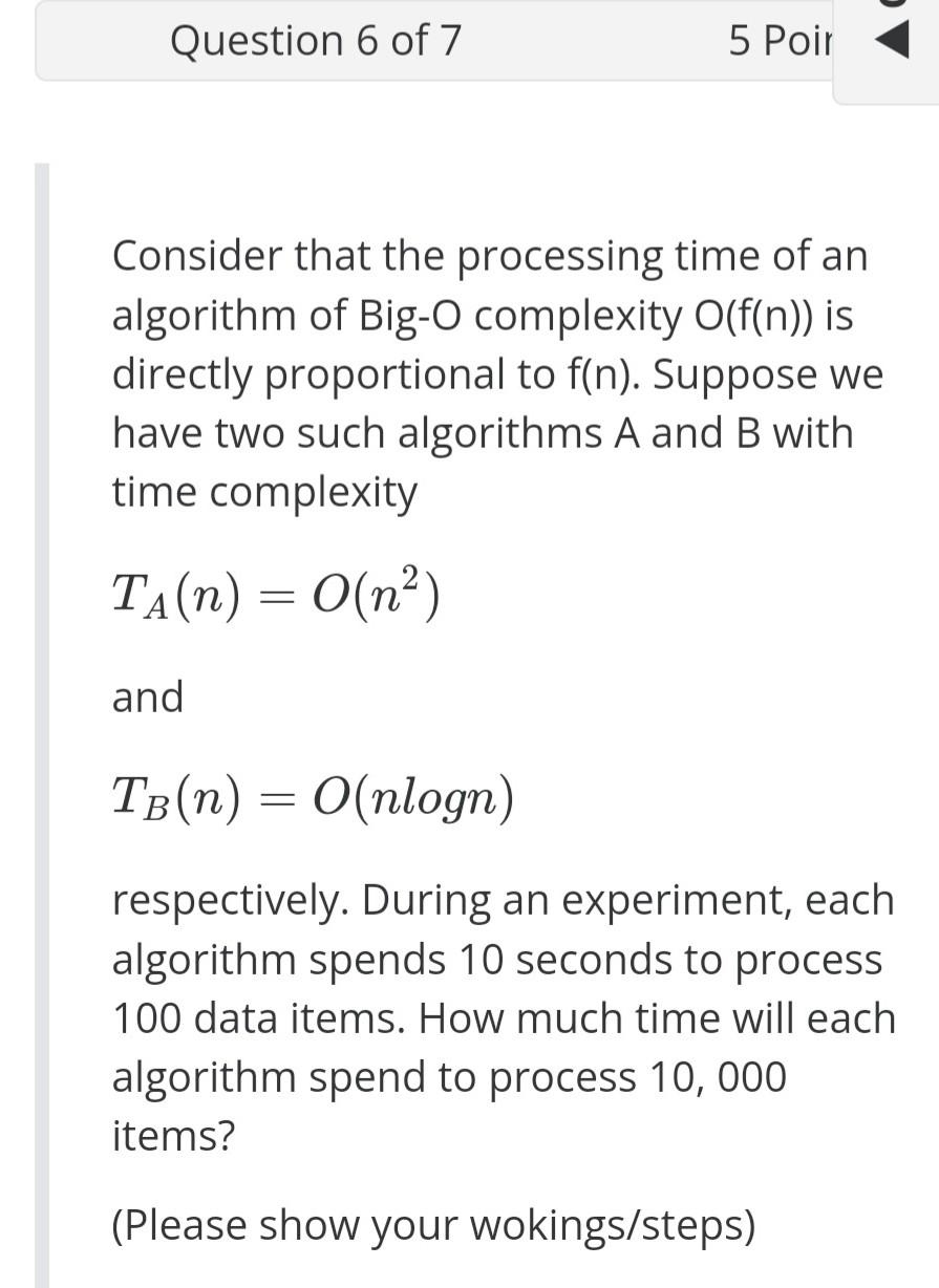NB: There are two array inputs A and B. int myTest(array A,