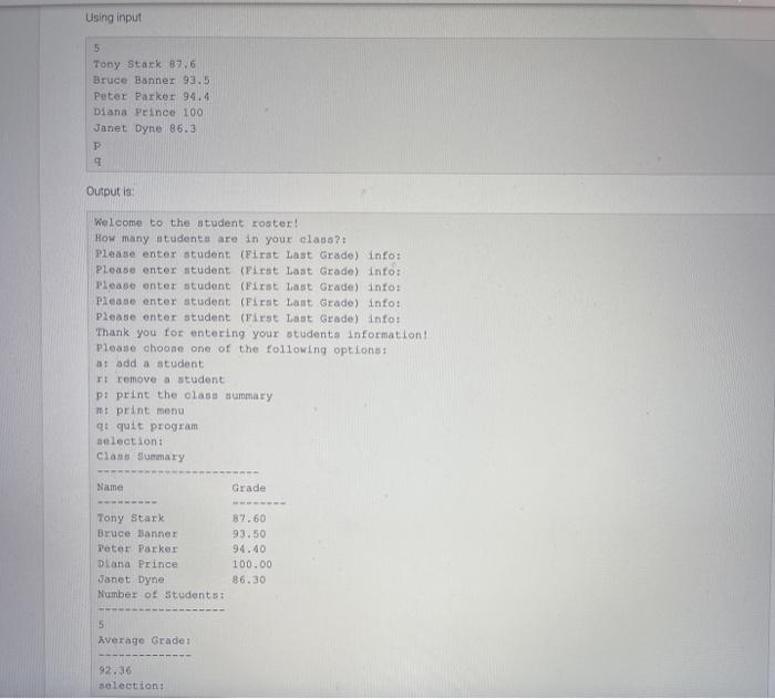 vector grade; void add student { string first, last; double gr; cout