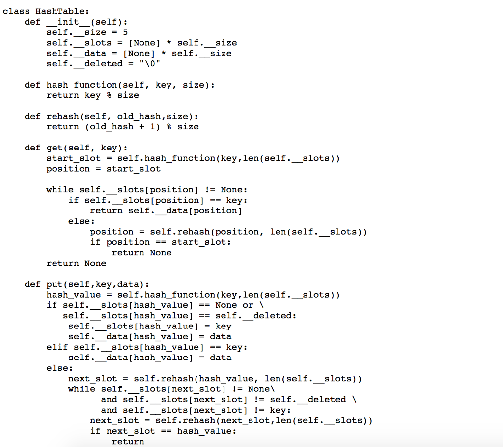 double hashing for collision resolution. The hash table will also increase its
