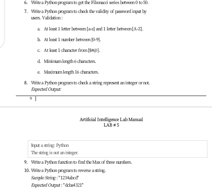  Please Provide *Code* Of Each Program Which Is Given! 6. Write