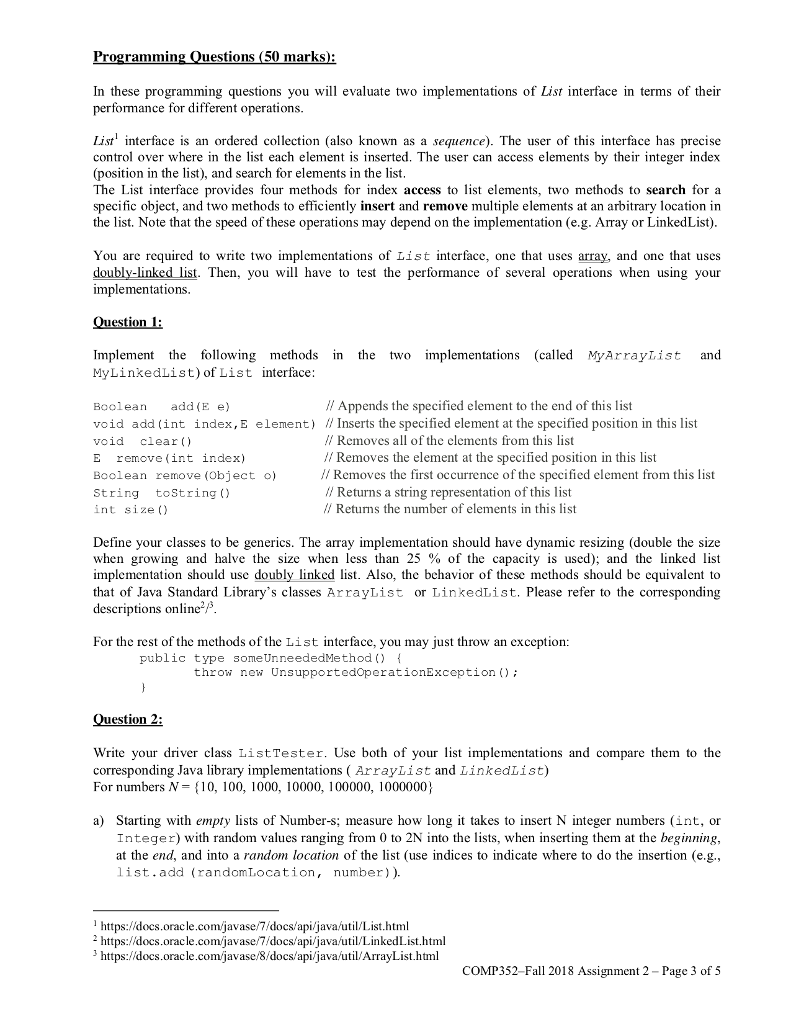  ramming Questions (50 marks): In these programming questions you will evaluate