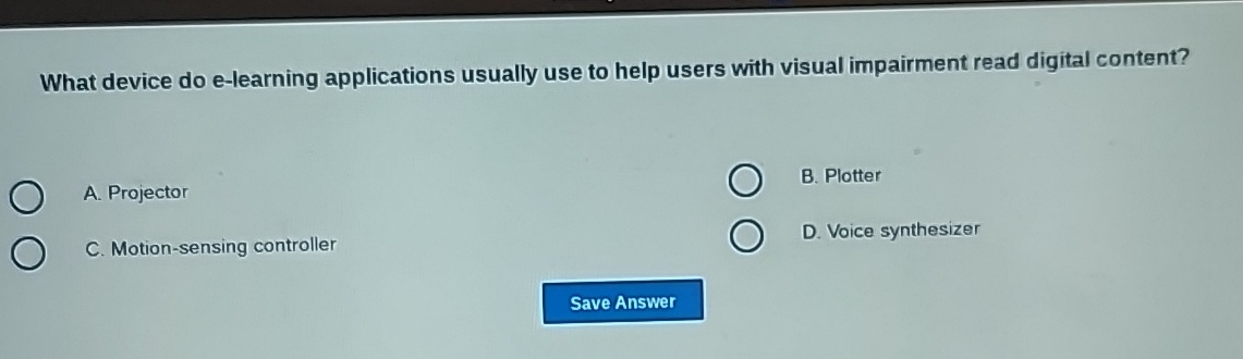  What device do e-learning applications usually use to help users with