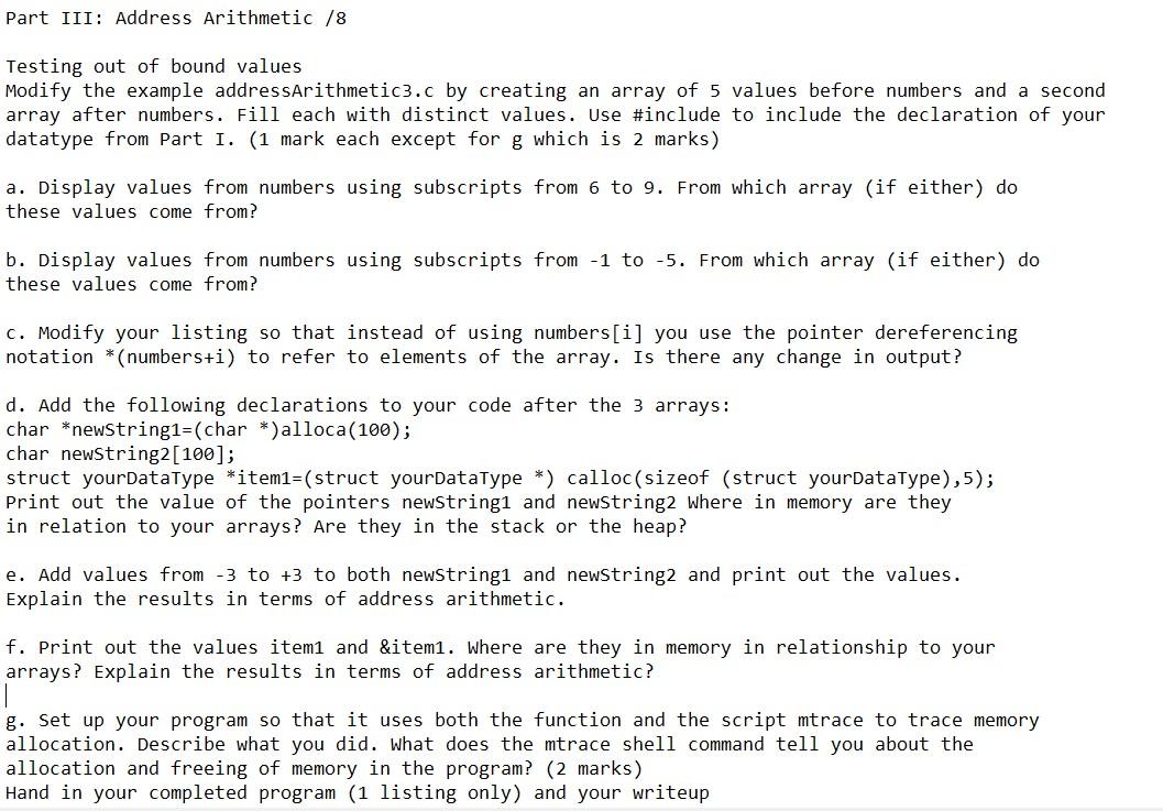 NOTE:Unix Commands File: addressArithmetic1.c #include #include char * pressKey(char *msg) { char