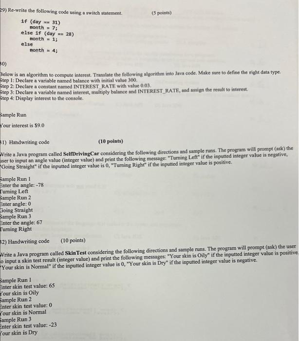  Below is an algorithm to compute interest. Translate the following algorithm