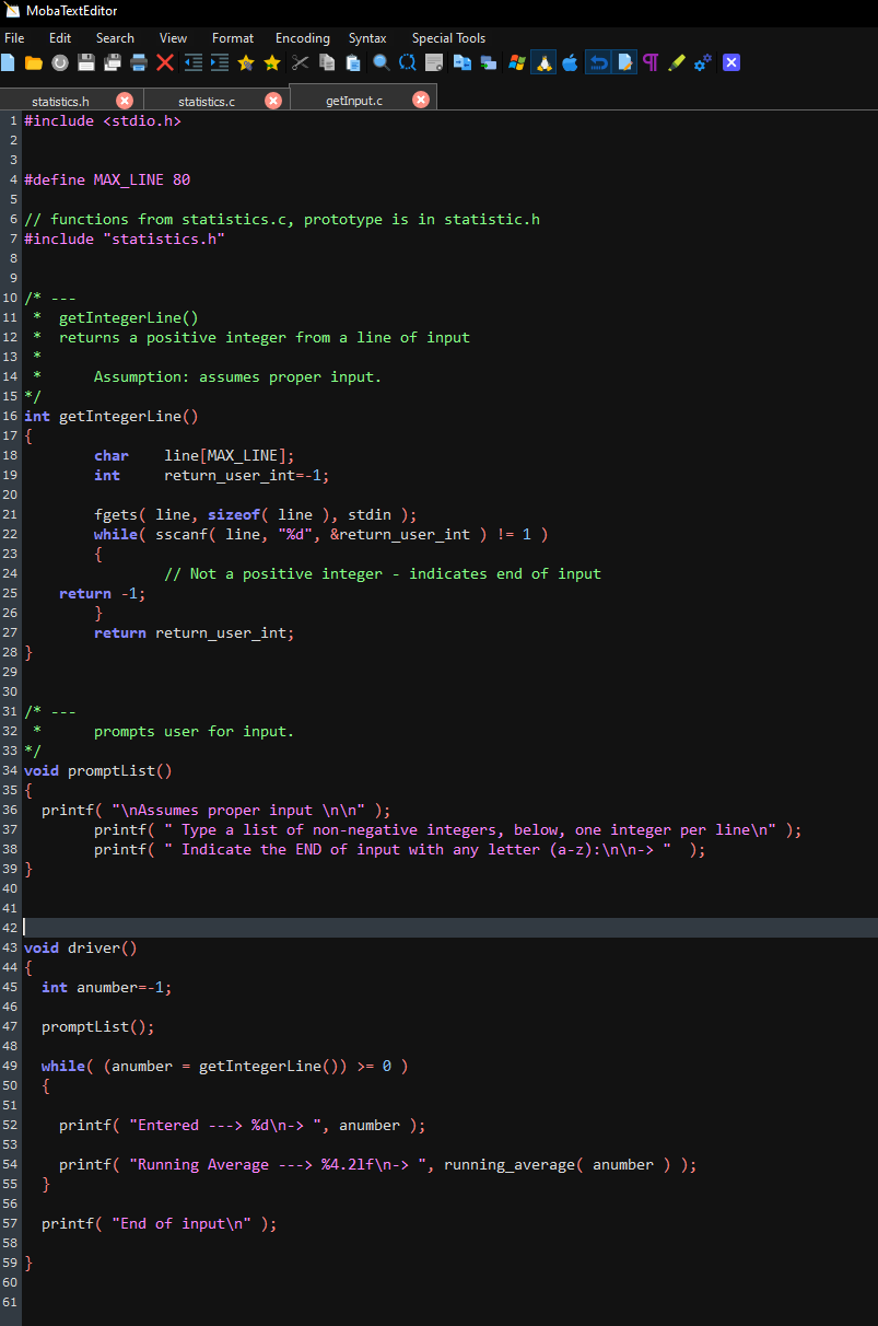 give me correct answer This is the question below this is getInput.c