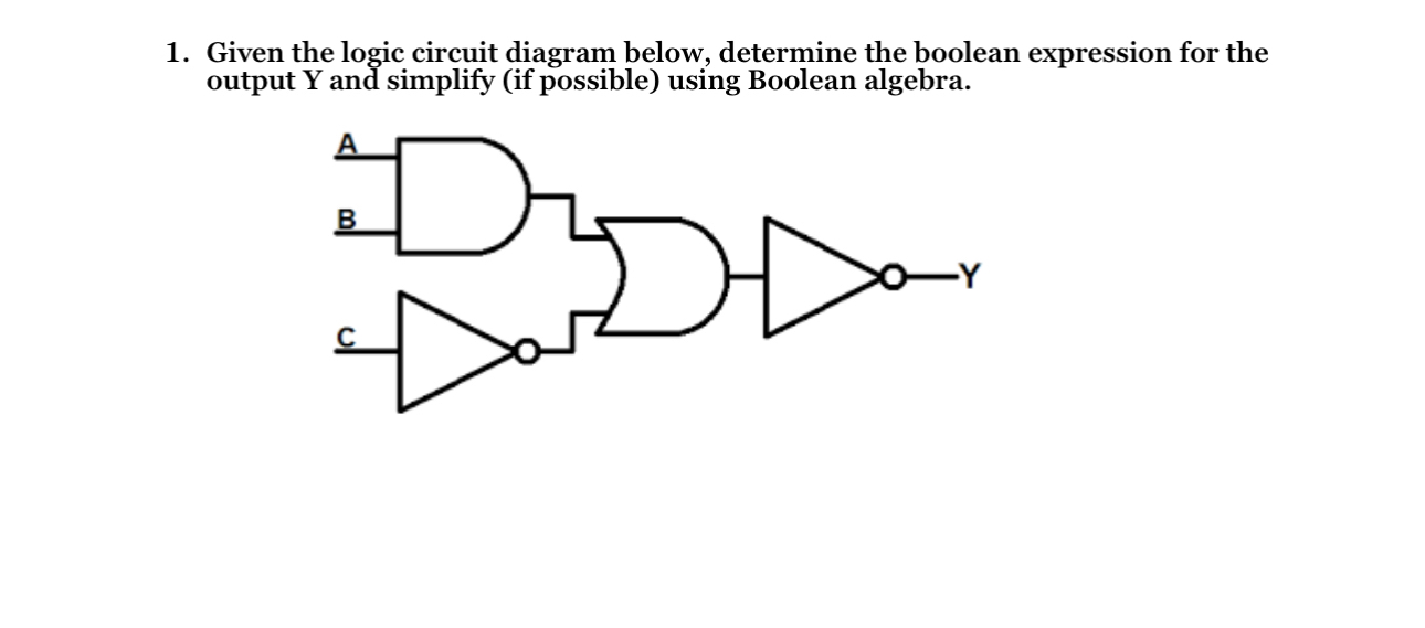  Given the logic circuit diagram below, determine the boolean expression for