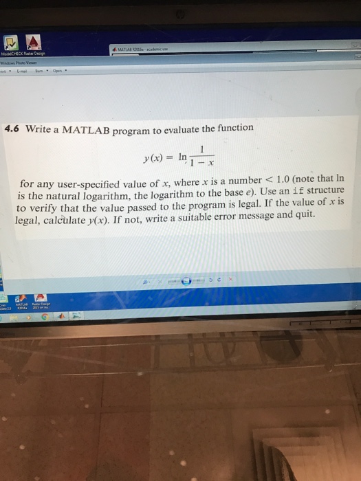  MATHLAB Problem 4.6 Write a MATLAB program to evaluate the function