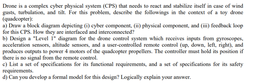 this is cyber physical system problem. please help me to solve this