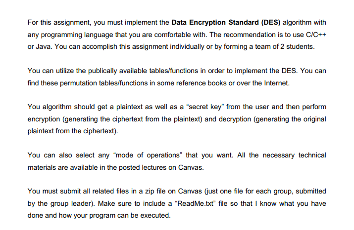I need a DES algorithm using C++ please. Will give thumbs up!