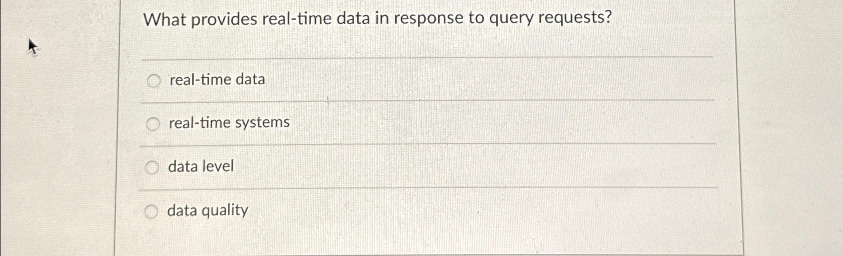  What provides real-time data in response to query requests? real-time data