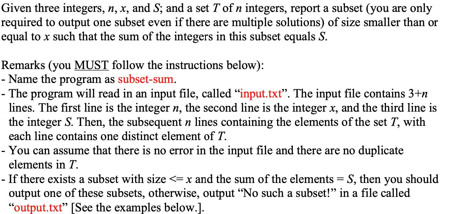 Write a python program to solve the problem. Note that the elements