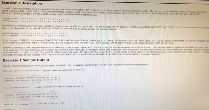  In Java Exercise 1 Description You will be writing a simple