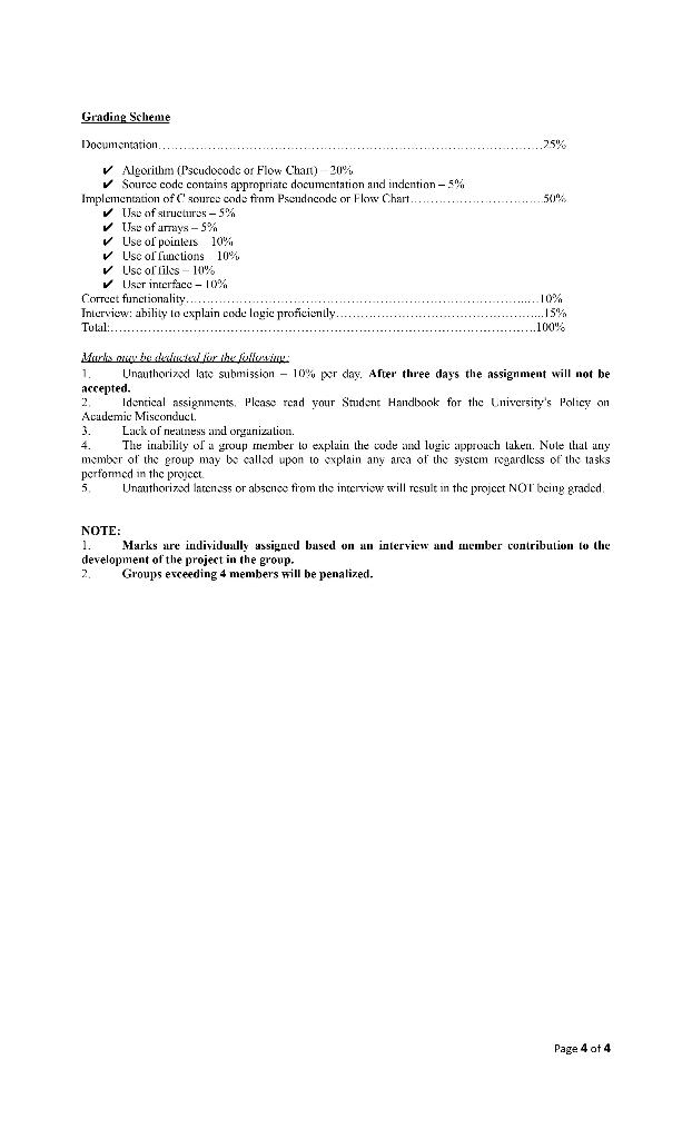 scheme at the end of this document is designed to measure how