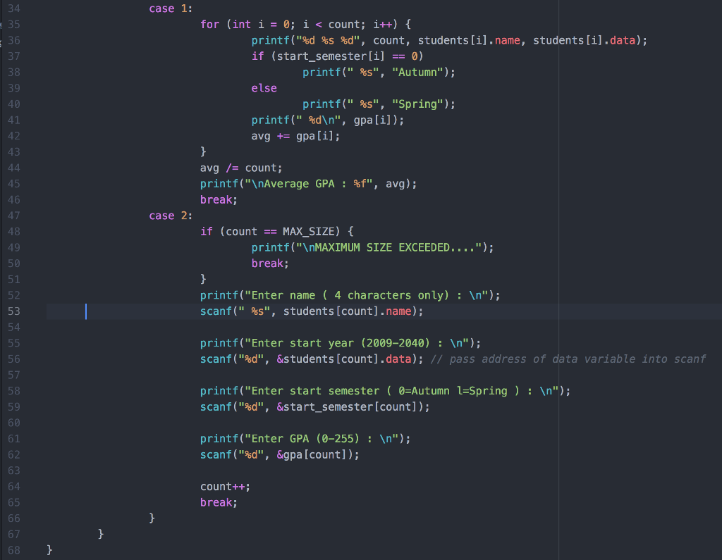 the interval 2009-2040 or if the GPA is not between 0-255. Also,