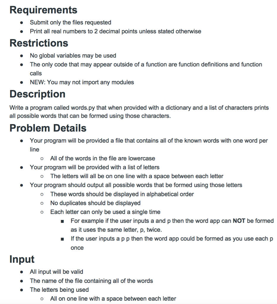 Problem: Thanks! Really appreciate it. filenameinput("Enter the name of the file containing