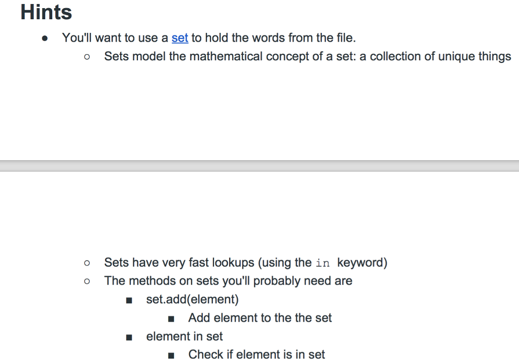 all of the words: ") 1 2 f open(filename, "r") 4 all