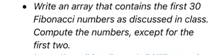  Java please . Write an array that contains the first 30