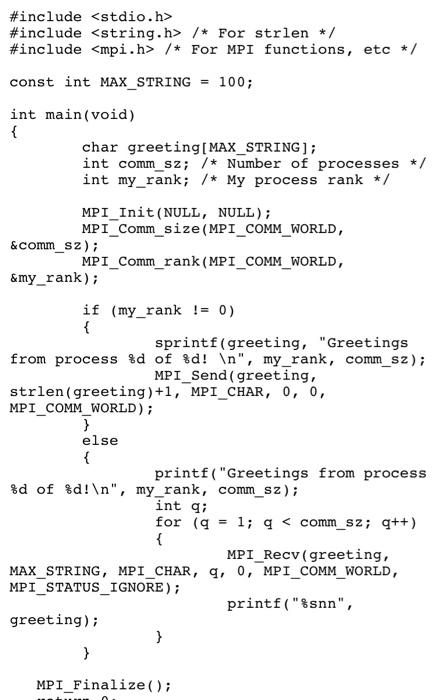 Hello, please, I am trying to write an MPI program where P0