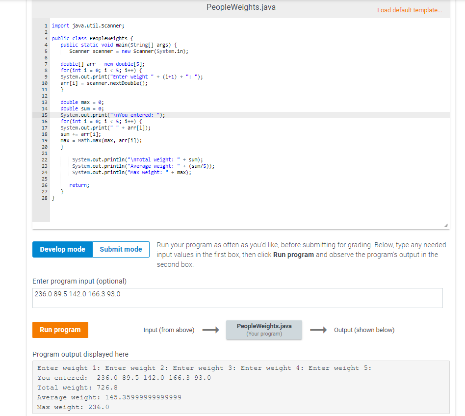  The code I have been getting. This is the output I