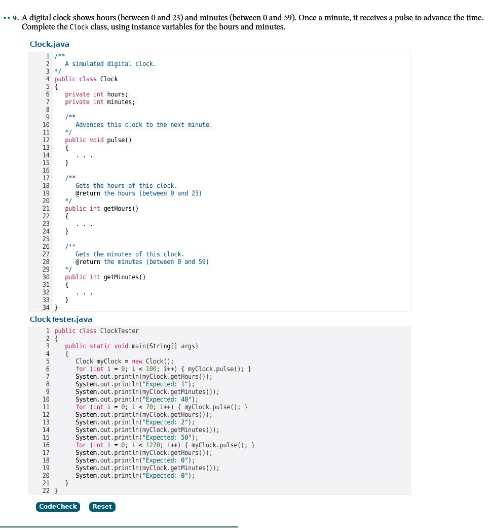 Please answer #10 only .. 9. A digital clock shows hours (between