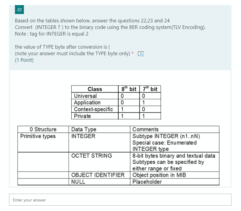 22 Based on the tables shown below, answer the questions 22,23