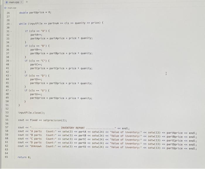 the unknown number compare to our assignment's output. please help. i can't