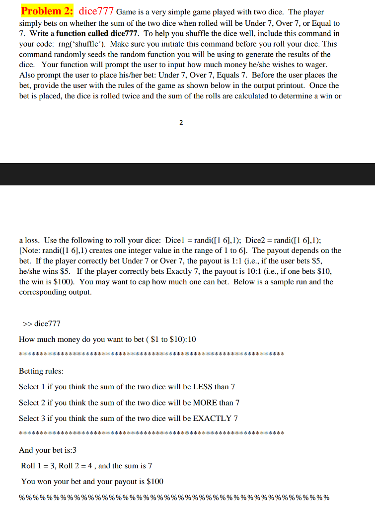 ~~~~~~~~~Posted below is a problem in MATLAB, please answer and provide the