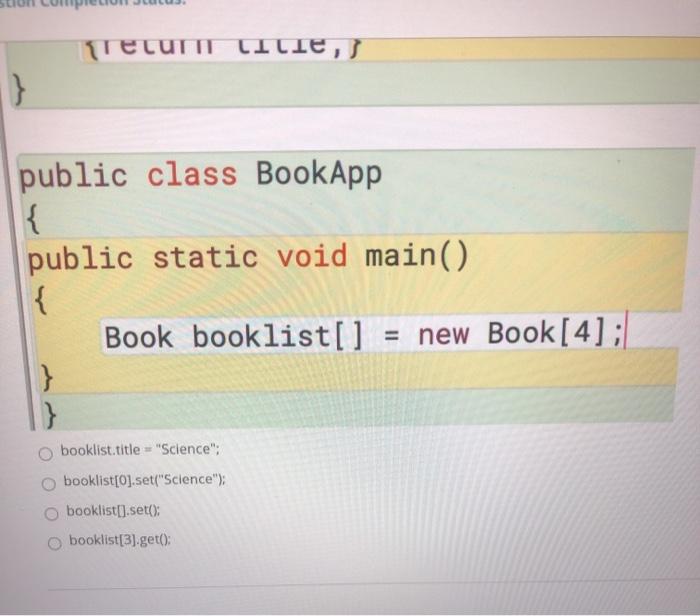 declaration. Which statement will arrange elements in the array list in order?