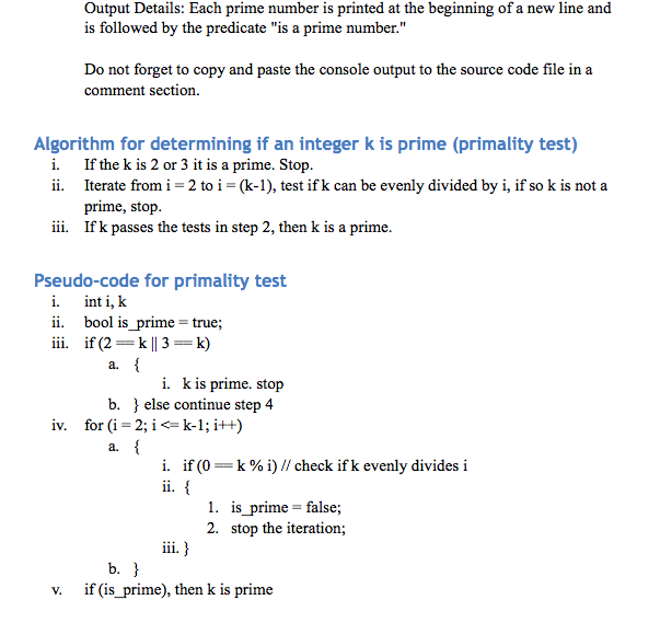 Run in c++ to work on eclipse Output Details: Each prime