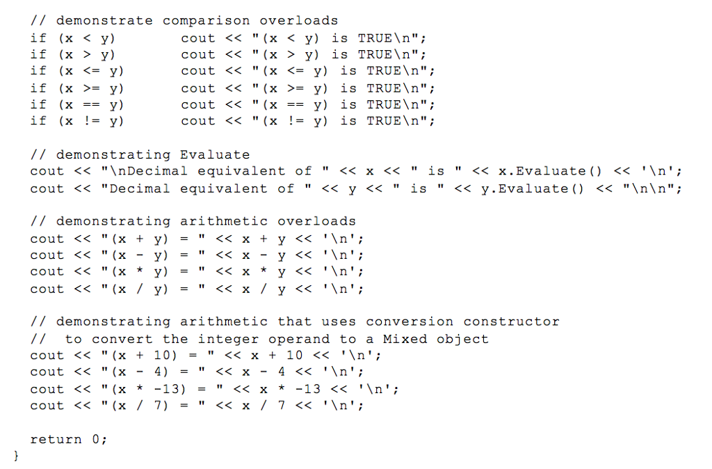 format (integer part and a fraction part). The class should be in