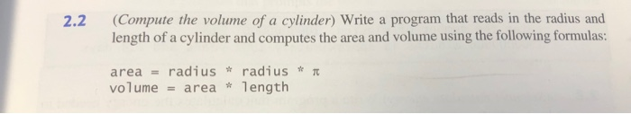  Need Help, Need code in Python. thanks 2.2 Compute the volume
