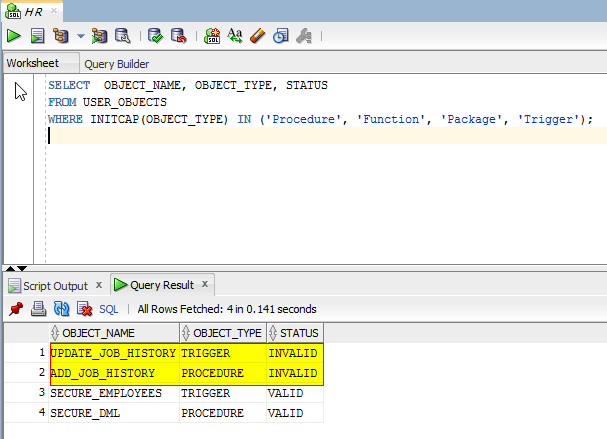 PART 2: Writing a PL/SQL program to use Oracle built-in packages/procedure to