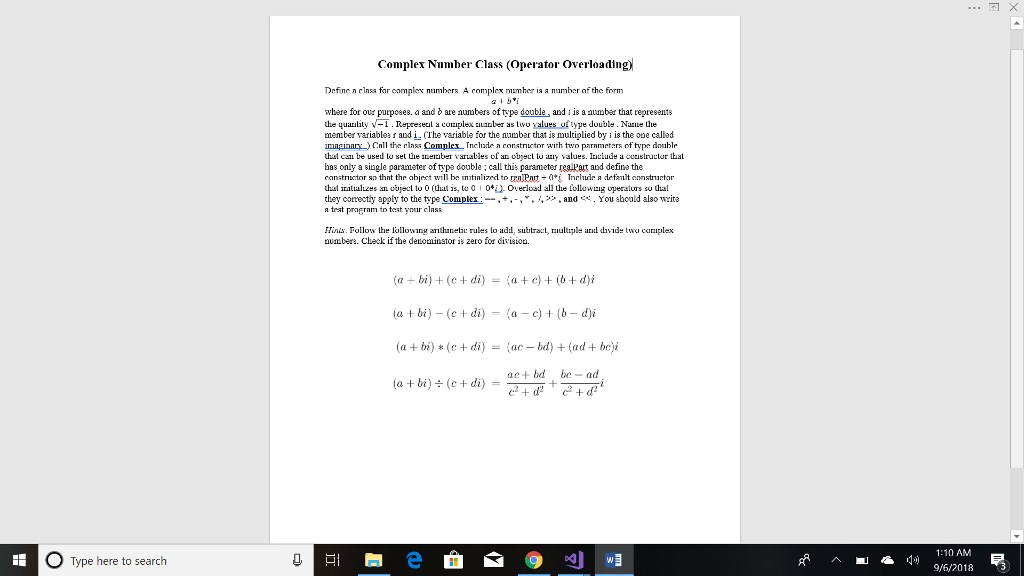 A complex number is a number of the form a bi where