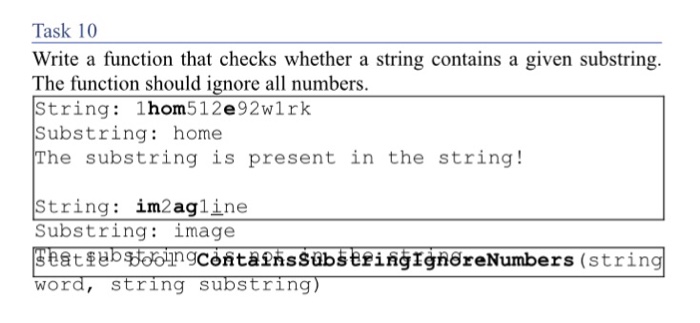  In c# Write a function that checks whether a string contains