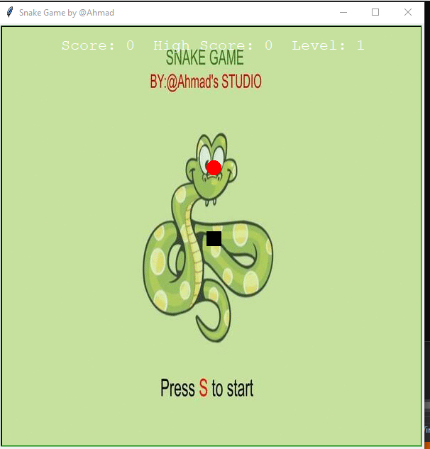 hello I am making a snake game using python and turtle module